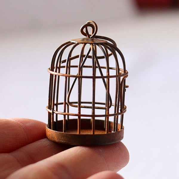 Miniature Vintage Style Rusty Iron Birdcage