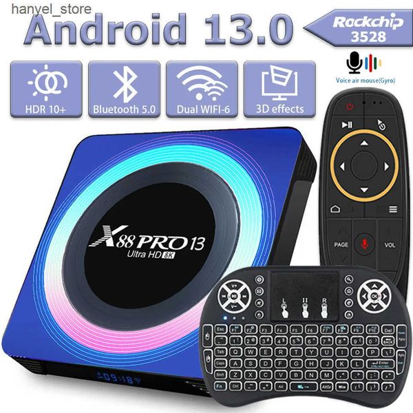 Set Top Box Atonsdeal Smart TV Box Android 13 Rockchip 3528 Quad Core Cortex A53 Support 8K Video Wifi BT5.0 Voice Media Player Set Top Box