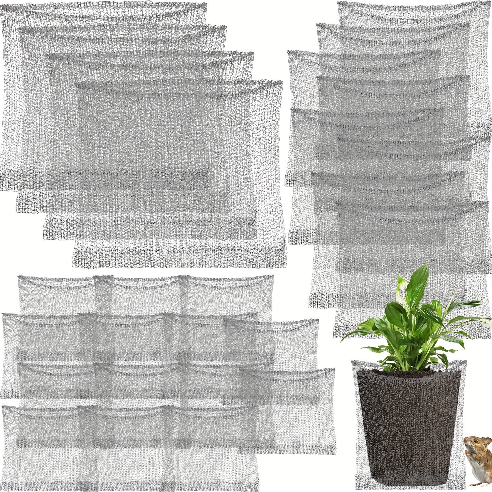TEMU 26 Pcs Plant Baskets Gopher And Wire Baskets Stainless Steel Plant Wire Speed Baskets Mesh Animal Cages Plant Baskets For Vegetables Protection,