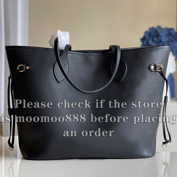 12A All-New Mirror Quality Designer Shopping Bag MM Size Womens Real Leather Black Purse Letters Embossed Tote Luxurys Handbags Composite Sh