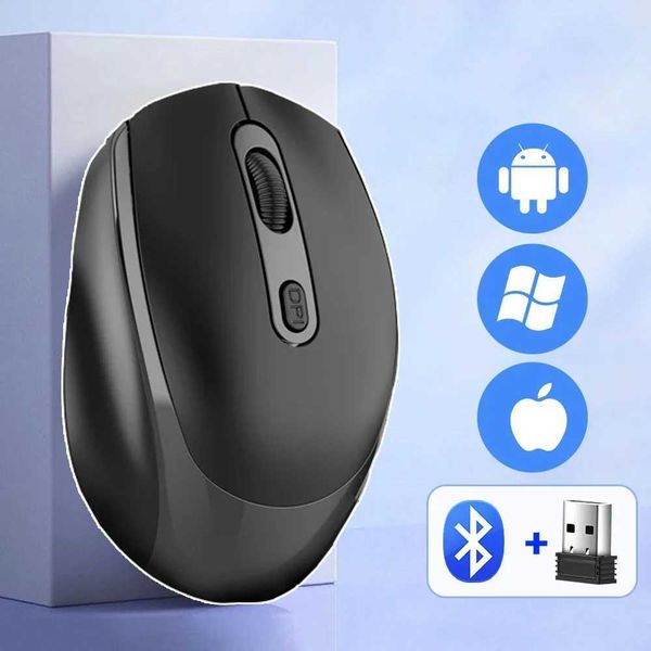 USB 2.4G Wireless Mouse Rechargeable Bluetooth 5.2 USB Dual Mode 1600DPI Mouse for Desktop PC Notebook Laptop Mice Gaming Mouse Y240820