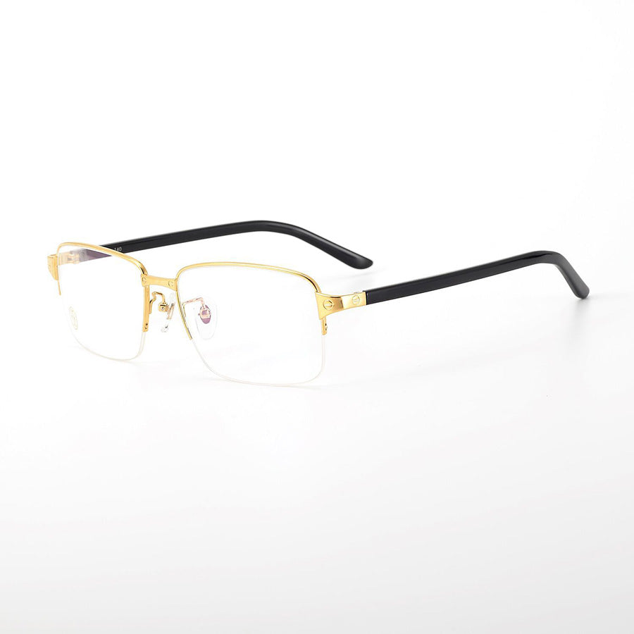 Designer glasses for men and women The same new glasses business pure titanium half frame plate mirror leg high quality pure titanium all match glas