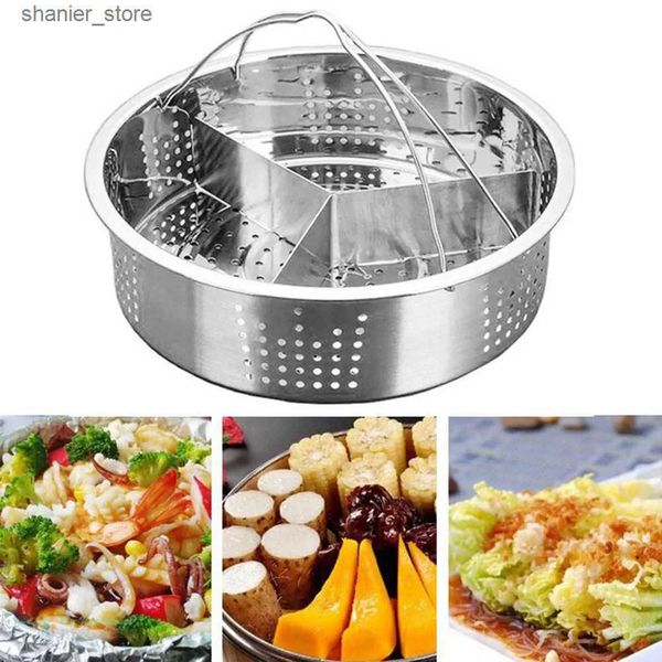 Pans Detachable divider with handle kitchen tools stainless steel pot accessories durable mesh basket three person separator set L240910