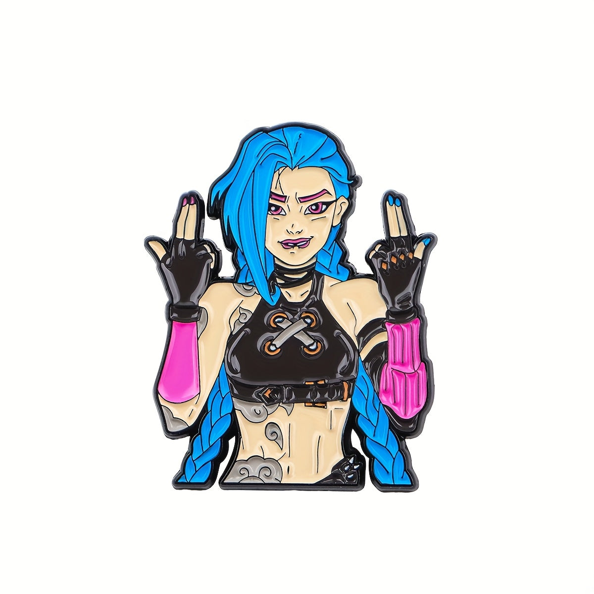 TEMU 1pc Dmlsky Anime Lapel Pin - -haired Character With & , Durable Alloy Enamel Brooch For Backpacks, Briefcases, Jackets - Badge Gift For Anime