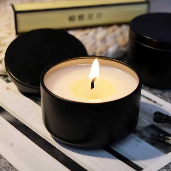 Burning 18h Citronella Anti-mosquito Aromatherapy Candles Black Tin Can Hotel Home Environment Friendly Soy Aromatic Candl Z241228