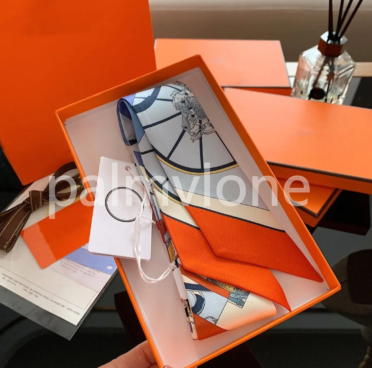 Fashion Designer Scarf Luxury Letter Silk Scarf Women&#039;s Handbag Scarf 20 Colours silk Chiffon blended fabric Size 5*86cm with gift box