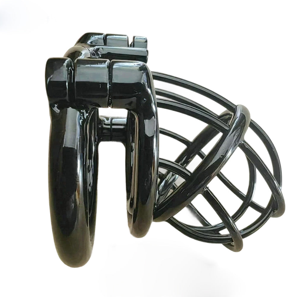 Custom Steel Male Chastity Cage with Permanent Double Lock Black Metal Cock Lock with Screw for Men CBT Bondage Restraint Customizable Chastity Cage