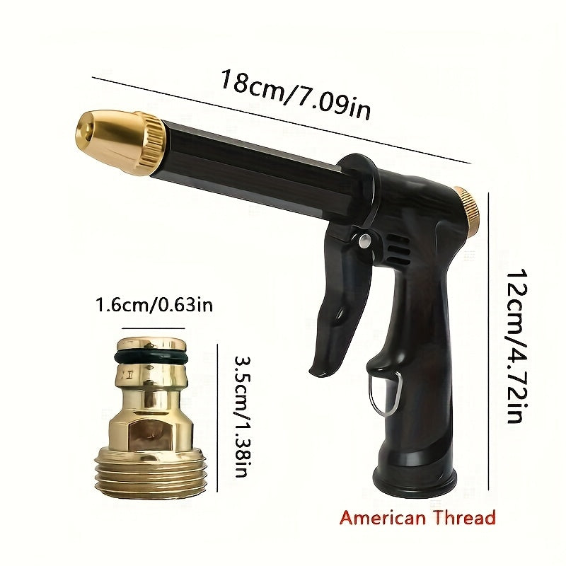 TEMU High-pressure Motorcycle & Car Wash Water Gun - Durable Plastic Construction, Adjustable Nozzle With Garden Hose Connector, Ergonomic Grip For