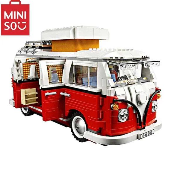 Blocks MINISO FIATed 500 VW T1 Camper Car Van 10220 Model Building Blocks for Mini Cooper Car Brick Toys Y241228TXQ7