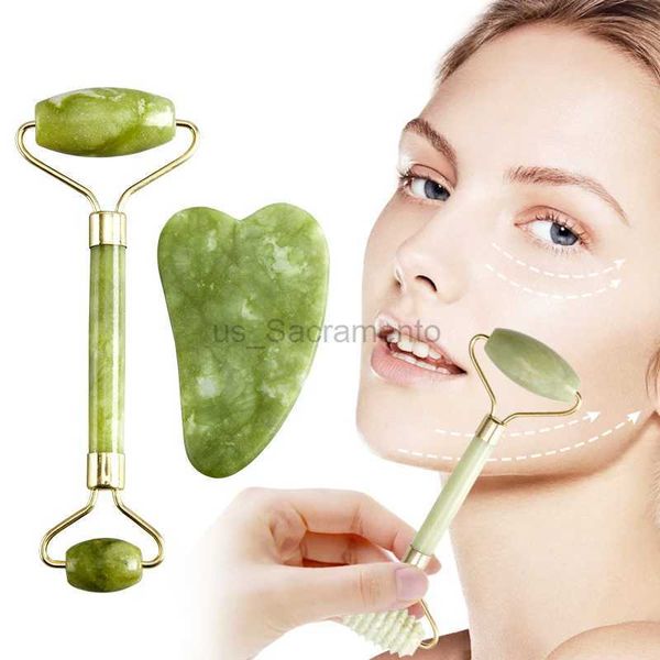 Face Massager Natural Jade Massage Guasha Scraper Roller Facial Care Body Beauty Enhancement Tightening Guasha Facial Massager Scraper Tool