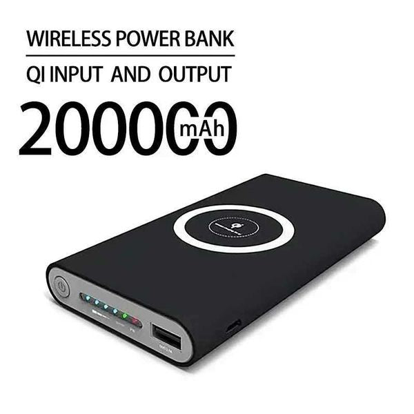 Wireless fast charging power pack portable 200000mAh LED display external battery pack suitable for HTC power pack iPhone+free shipping B240