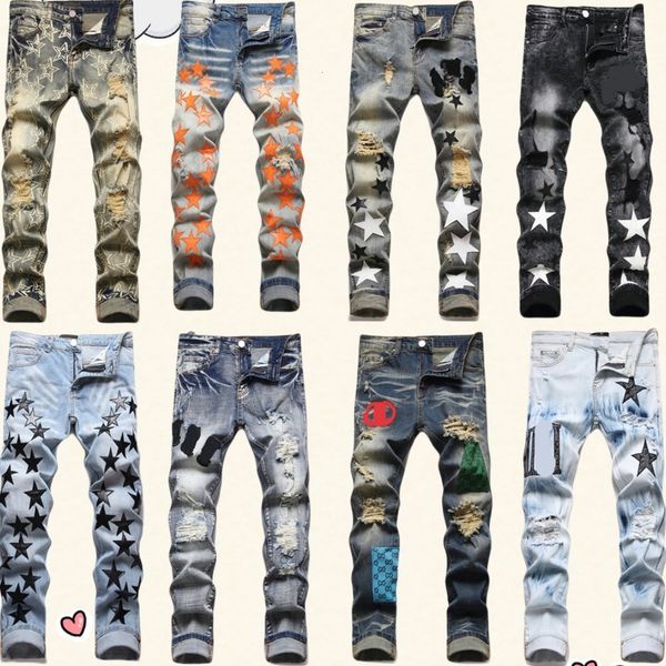 Ksubi Women Jeans Amirin Mens Designer For European Jean Denim Teares Pants Trousers Biker Embroidery Amiriris Ripped Trend Cotton Fashion C