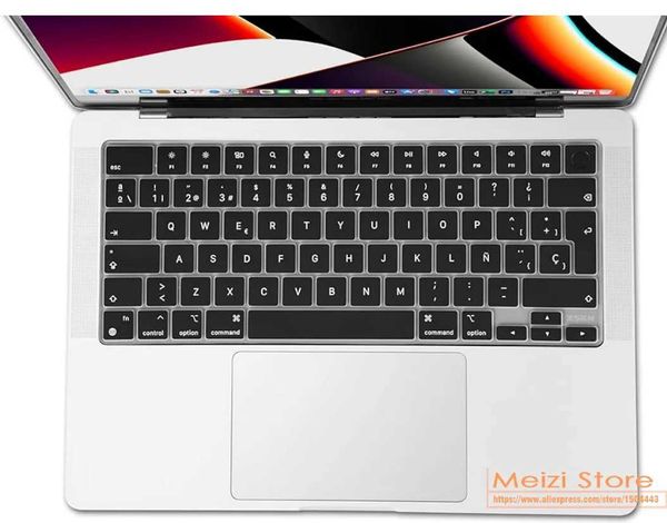 Keyboard Covers Spanish ES silicone laptop keyboard cover suitable for MacBook Air 15 A3114-Air 13.6 A3113 suitable for MacBook Pro 14 16 M4