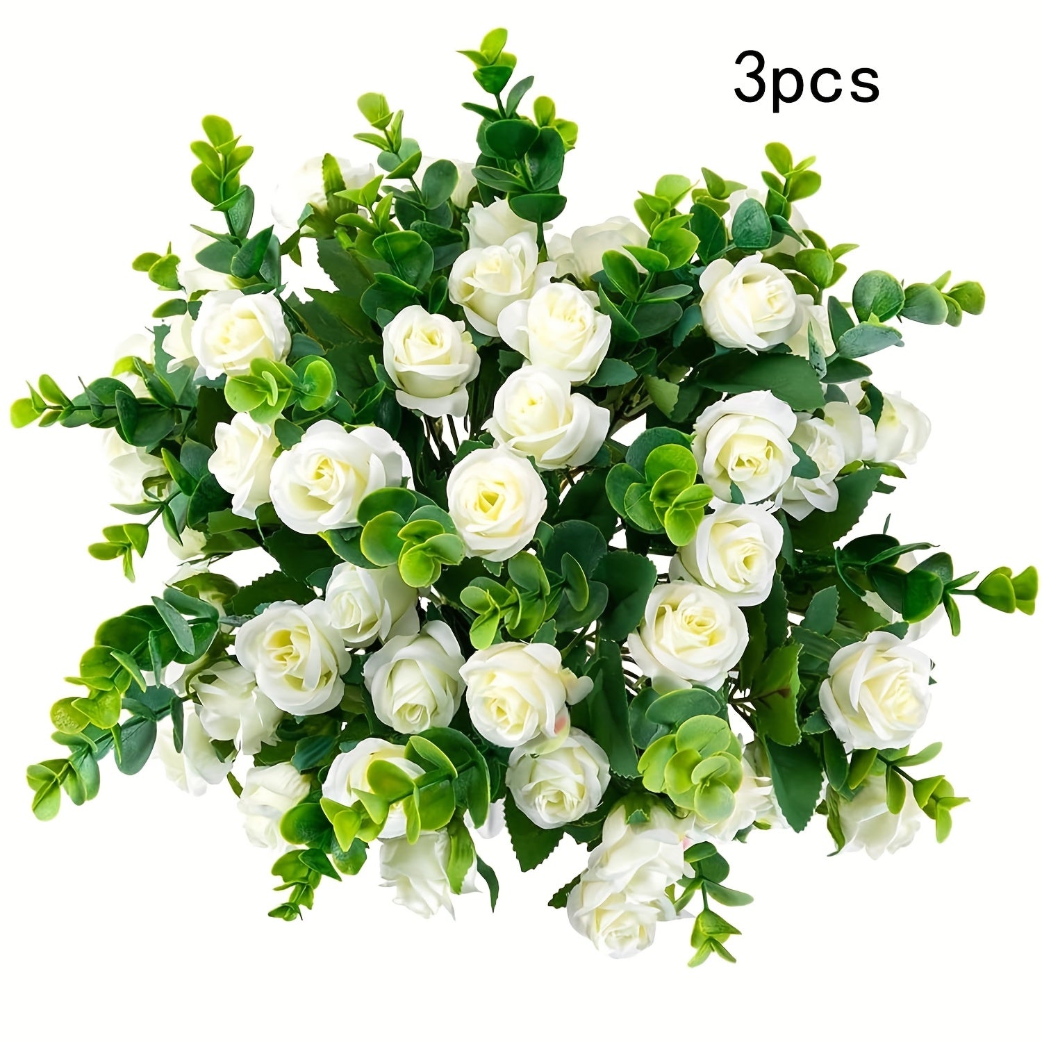 TEMU Artificial Flowers Fake Rose For Decoration 33 Heads Small Roses Blooming Flower Bouquet With Stem For Diy Vase Home Wedding Party 3 Pack