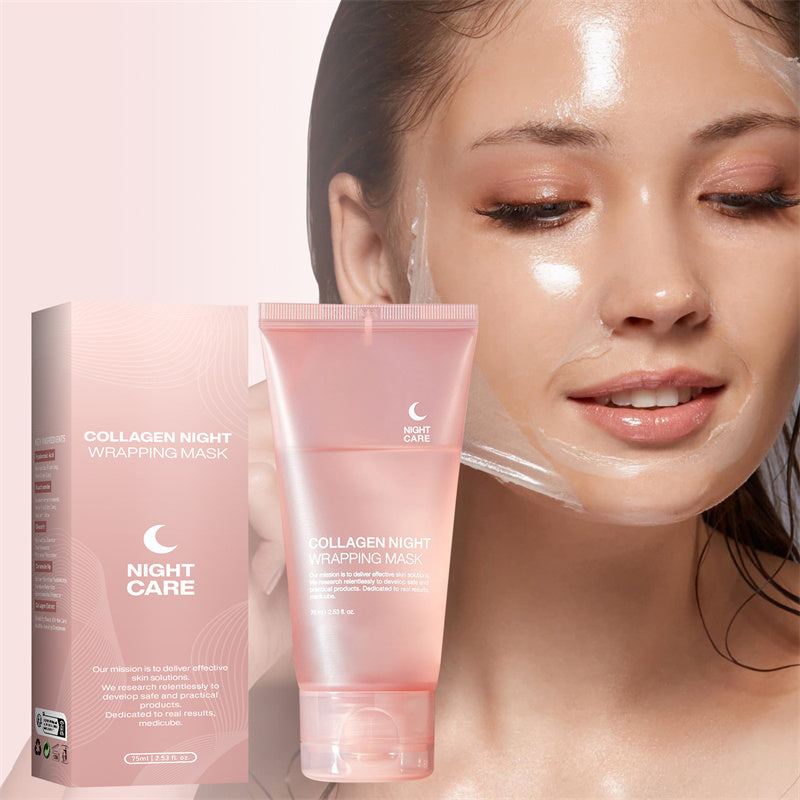 Night Collagen Wrapping Mask Moisturizing Brightening Face Mask Make Glowy Skin Elasticity Facial Mask Skin Care