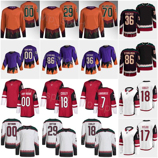 Men Kids Reverse Retro Hockey 18 Logan Cooley Jerseys 29 Barrett Hayton 86 Anton Stralman Christian Fischer Andrew Ladd Karel Vejmelka Alex