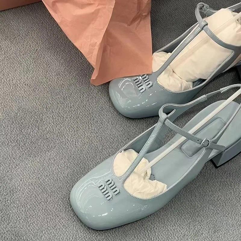 Sandals Female 2025 Summer Fashion Temperament Patent Leather Mary Jane Women&#039;s Shoes Shallow Mouth High-heeled Single
