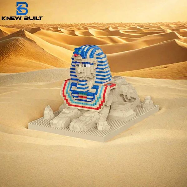 Knew Built Sphinx Model Building Micro Mini Bricks Blocks Set - DIY Egypt Statue Puzzle with Bricks for Creative Display Z250108