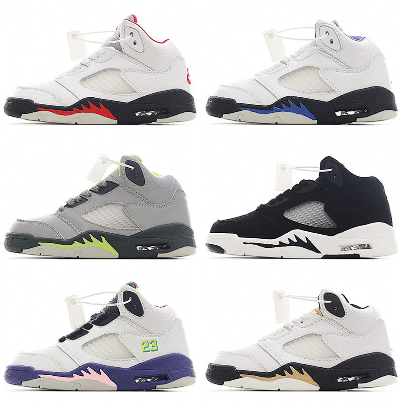 2025 Kids Shoes 5 Boys Basketball For Sale Youth Shoe Athletic Trainers Infants Chicago Sneakers Scotts Designe Trainer Size 28-35