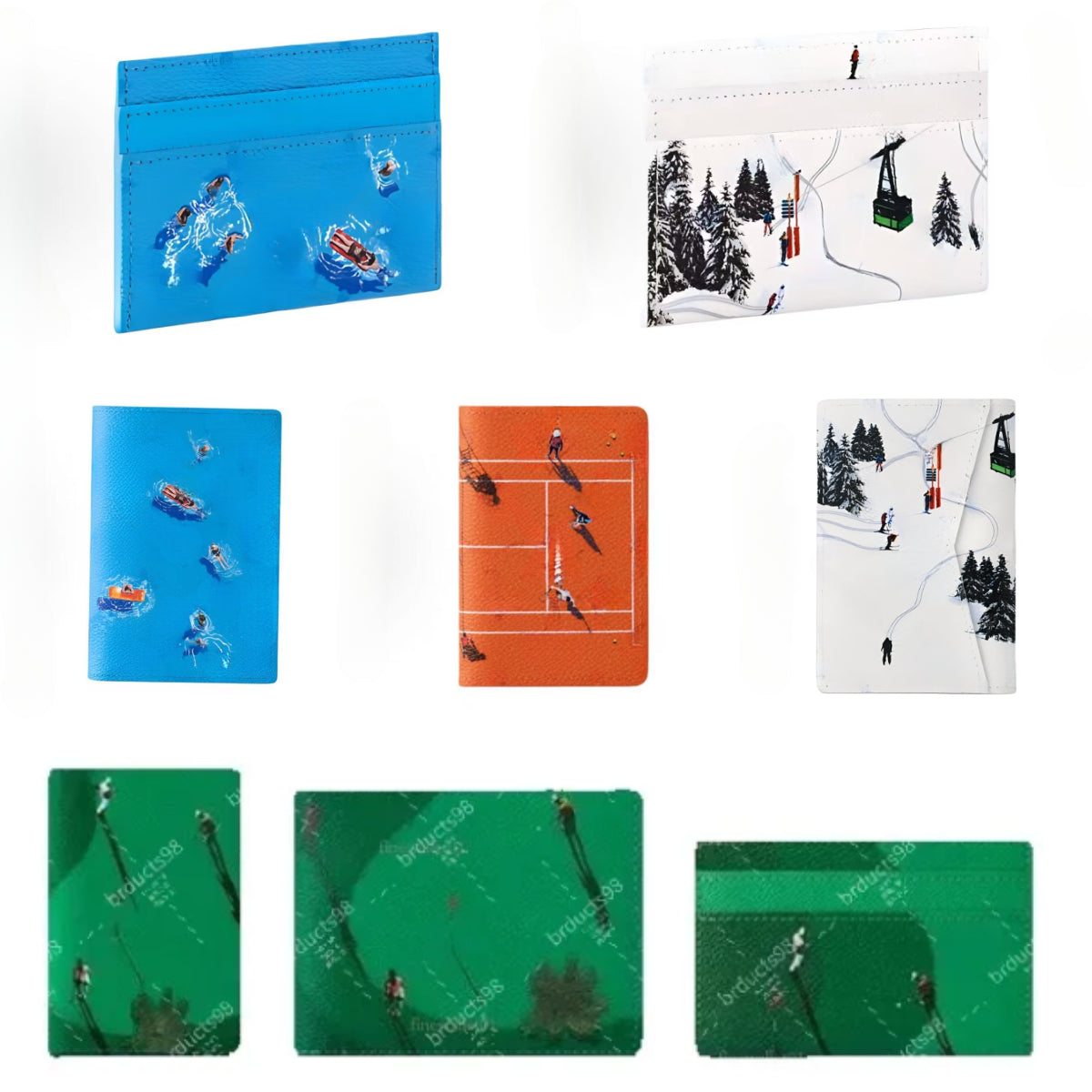 golf card holder holiday sports series swimming ski style football model card holder passport bag designer eallet golf wallet swimming wallet ski wa
