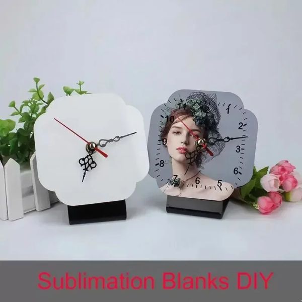 Sublimation MDF Wooden Photo Frame Blank Printable Pattern With Clock DIY Woodblock Print Christmas Gifts New