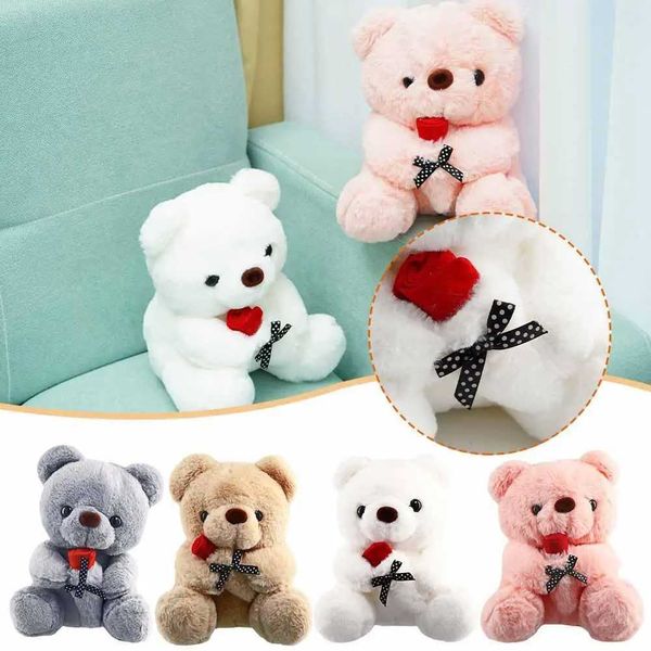 Plush Dolls 25CM Kawaii Teddy Bear With Rose Plush Toy Stuffed Animal Doll I Love You For GirlFriend Birthday Gift Romantic Present 2024 New