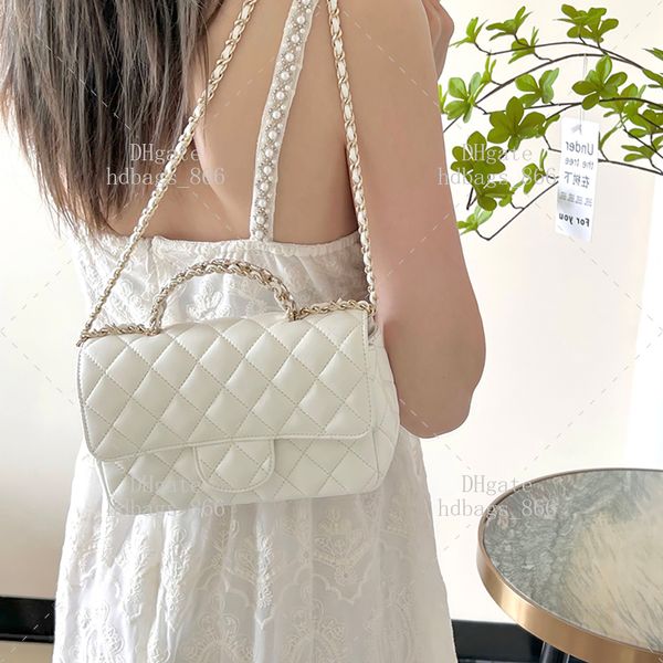 Small Flap Bag 20CM Lambskin Leather Shoulder Bag Mirror Quality Crossbody Bag Luxury Diamond Chain Bag With Box 24C102