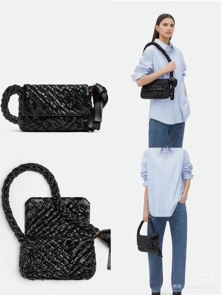 Designer Shoulder Bag Womens Kalimero Citta Bag Genuine Anthene Leather Handbag Intrecciato Woven Bag
