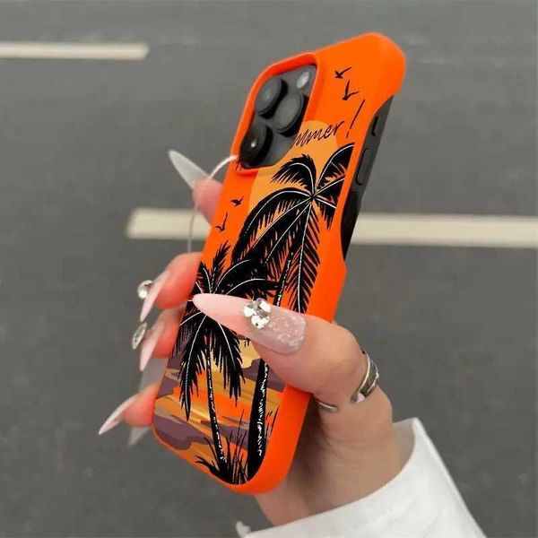 Cell Phone Cases Summer Sunset Coconut Tree Suitable for iPhone 16 15 Pro Max Phone Case Borderless 14 Pro 13 Anti Fall 12 11 Soft TPU High