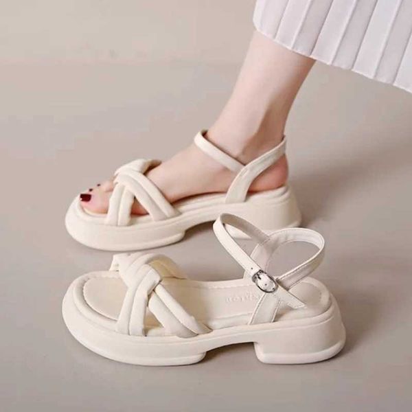 Summer Women gladiator Sandals Fashion Platform Cross-toe Sandals Comfortable Muffin Casual Womens Shoes Luxury sandales plates CL240806