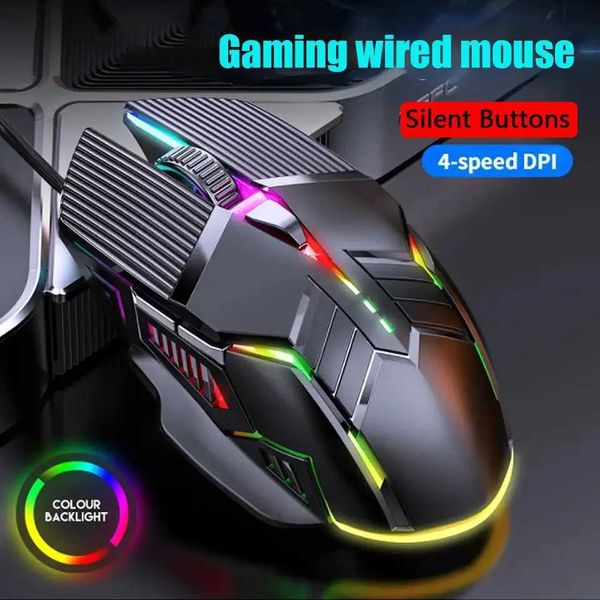 PC Wired Gaming Mouse Gamer Computer Mouse Silent Ergonomic Mause 6 keys with RGB Backlit Game Mice Mute For Laptop Desktop M240820