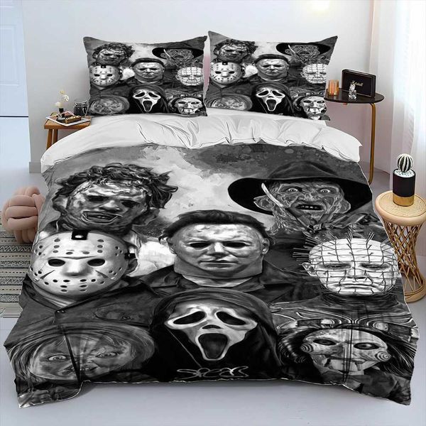Horror movie character Chucky Saw Comfortable bedding down duvet covers duvet covers pillowcases oversized bedding Y240930
