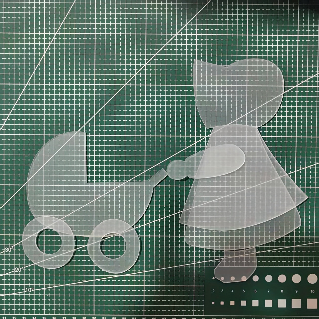 TEMU Durable Acrylic Quilting Template - Transparent Craft Mold For Diy , Fabric Shaping & Painting | Sewing & Repair Tool For Bedding, Pillowcases,