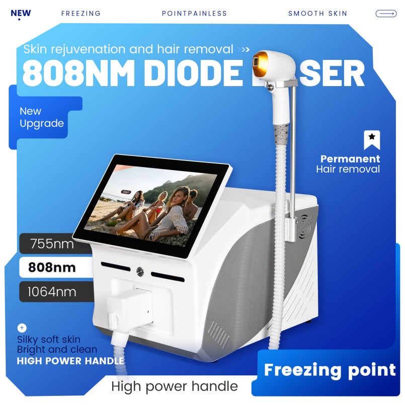 808NM Alexandrite Hair Removal Laser Diode Freezing Point Painless Ice Platinum Underarm Permanent Painless Epilator