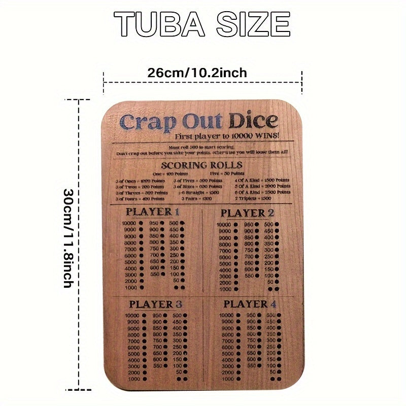 TEMU Wooden Out Dice Game – 10" Fun Party Game For 1-, Includes 6 Dice & 12 Wooden Pegs, Birthdays, & , Games For Party