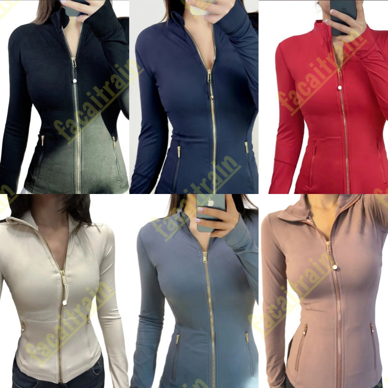 Womens Full Zipper Yoga Jackets Fashion Yoga Jacket set Ladies Workout Set 2 Pieces Suits Sport Coat Fitness Jacket Sports Quick Dry Activewear Top