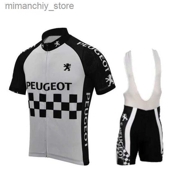 Cycling Jersey Sets Molteni Pgeot NEW Man White - Yellow Vintage Cycling Jersey Set Short Seve Cycling Clothing Riding Clothes Suit Bike Wea
