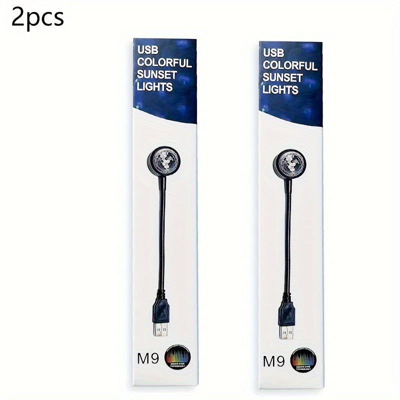 TEMU 2-pack Modern Ball Lights, Usb Powered Car Ceiling Night Lights With Flexible , Polished Plastic, Switch Control, Tabletop Freestanding For