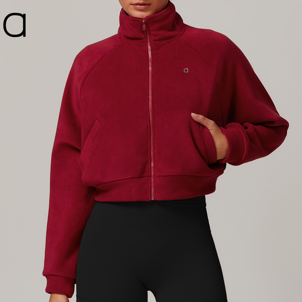 582A Women&#039;s Stand-up Collar Yoga Warm Coat for Running and Exercise with Windproof and 3D Jacket for Fitness and Gym