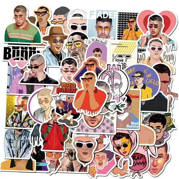 50pcs Car Stickers Famouse Singers For Skateboard Laptop Fridge Helmet Stickers Pad BicycleMotorcycle PS4 Guitar Notebook