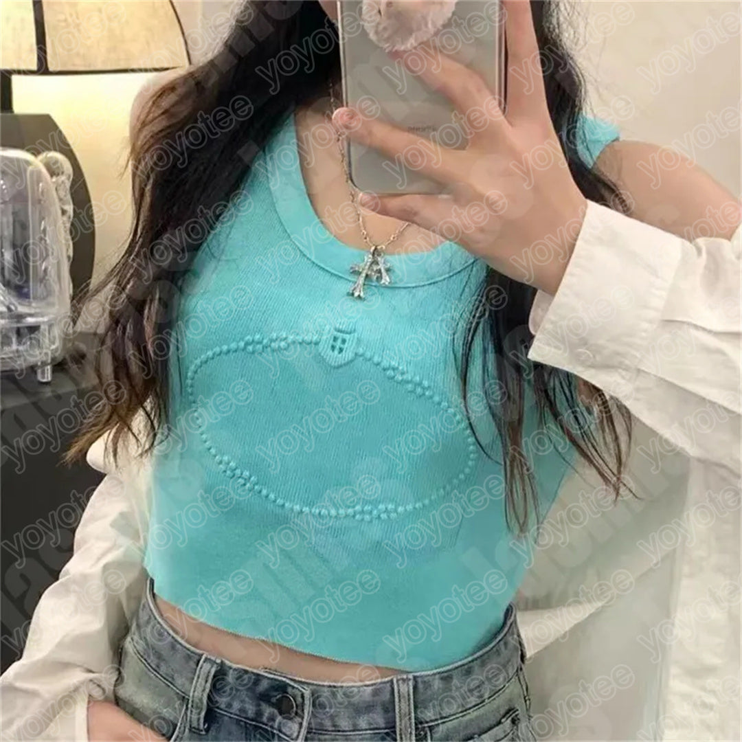 Letter fashion Luxury Vest Tanks Designer Women&#039;s Tops Tees Summer Knitting T-shirts logo Knitted Vests For Woman Daily Outfit Slim Shirt BFG24