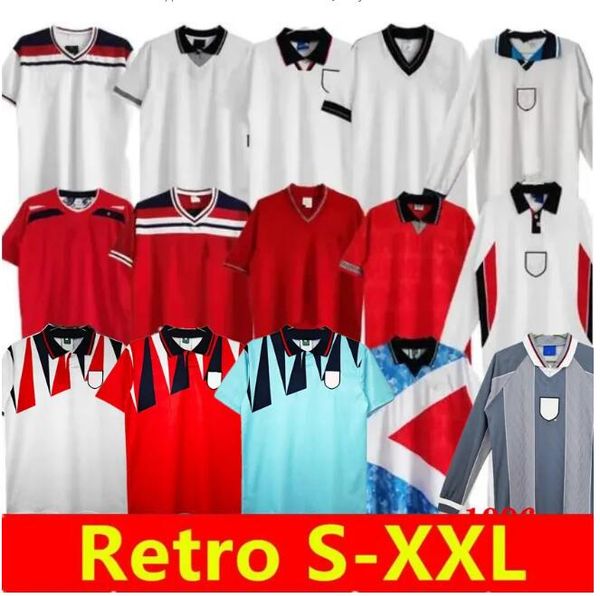 1982 1990 1992 1996 1998 2002 ENGLanDS Retro soccer jerseys Blackout GASCOIGNE OWEN GERRARD BELLINGHAM football shirts Long sleeve BARNES 84