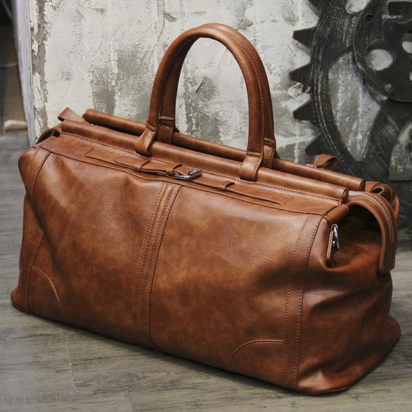 Clutch Bags Men&#039;s Retro Travel Bag Single Shoulder Crossbody European And American Large Capacity Lage Handbag Fiess Trendy