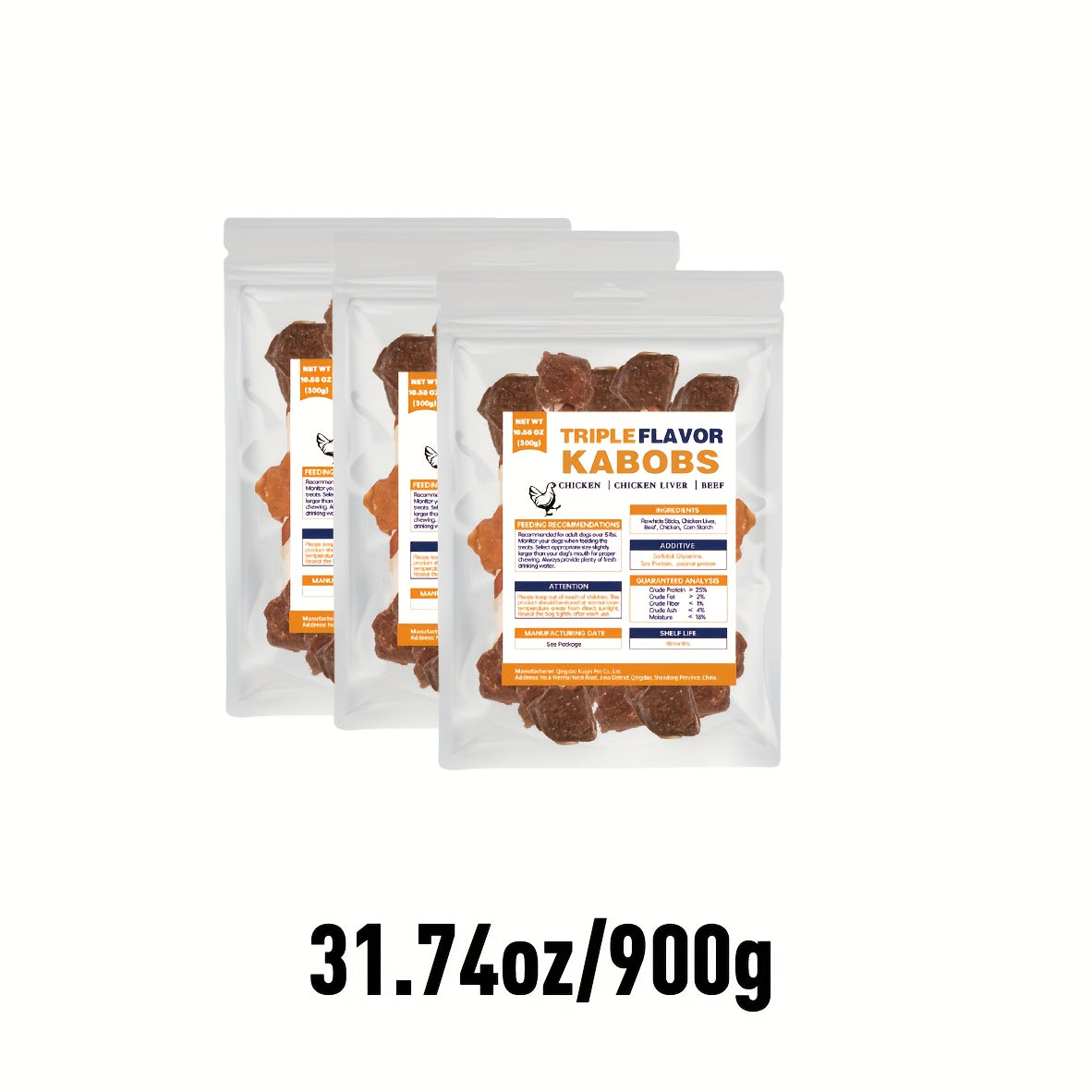 TEMU Triple-flavored , Dog Treats To A -free Chew Made With Real Chicken, Beef And Liver, Dog Treats For Dogs