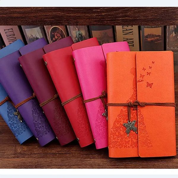 Travelers Notebook Diary Notepad Vintage Literature PU A6 A5 Leather Note Book Stationery Gift Traveler Journal Planners 241223