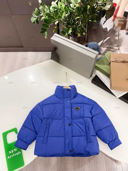 Popular kids coat logo printing baby Down jacket Simple solid color kids designer clothes Lining pile boys girl Outwear