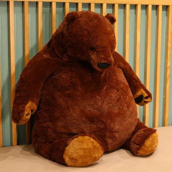 Plush Dolls Keylinewd 40cm-100cm Simulated Brown Bear Giant Plush Teddy Bear Toy Stuffed Animal Soft Cushion Bear Birthday Gift J241214