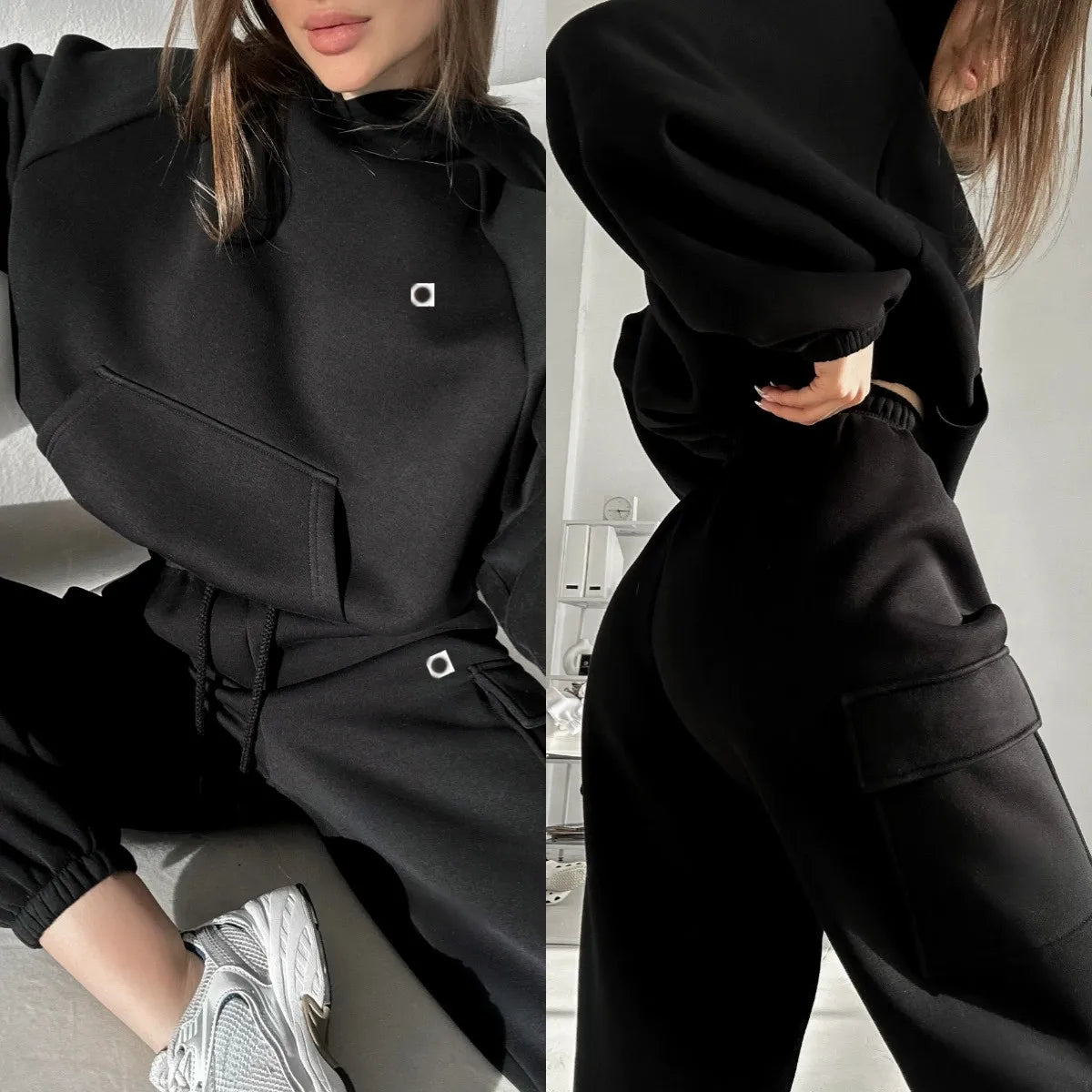 Women Alo Yoga Outfit Suits Hoodies Long Sleeve Tops Pants Trousers Sport Gym Running Long Pant Elastic High Waist Hooded alohoodie Sportwear Sweate