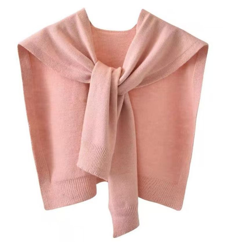 K1108 Solid color shawl for women outerwear 2025 new spring and autumn striped knitted small shawl thin style with sweater shirt scarf