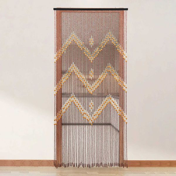 Wood Beaded Curtains Door String Bead Curtain for Doorways Panel Closet Ro Dividers Natural WoodenT250122